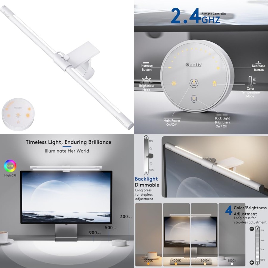 Setup Desk Monitor - Barre lumineuse pour moniteur avec télécommande,